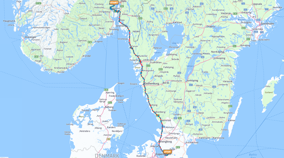 Tyveri, tyvenes kjørerute, kart, Norge, Sverige kjorerute_sverige