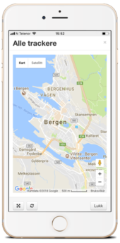 iTracker app GPS Tracker, kartsone