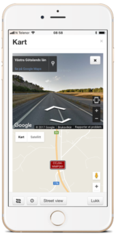 iTracker app, kartvisning