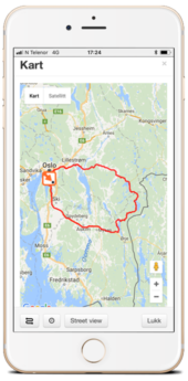 ITracker app for GPS Tracker, rutehistorikk