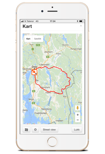 ITracker app for GPS Tracker, rutehistorikk